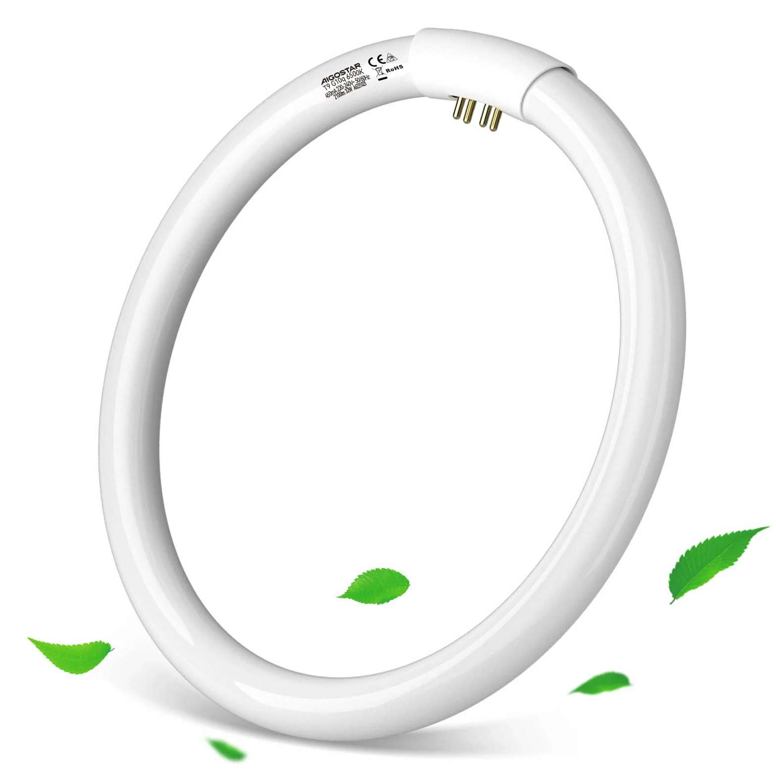 Aigostar - T9 Lampadina Fluorescente Attacco G10q, 32W 2100lm 30cm, Luce Bianca Fredda 6500K, Circolare, Vetro.