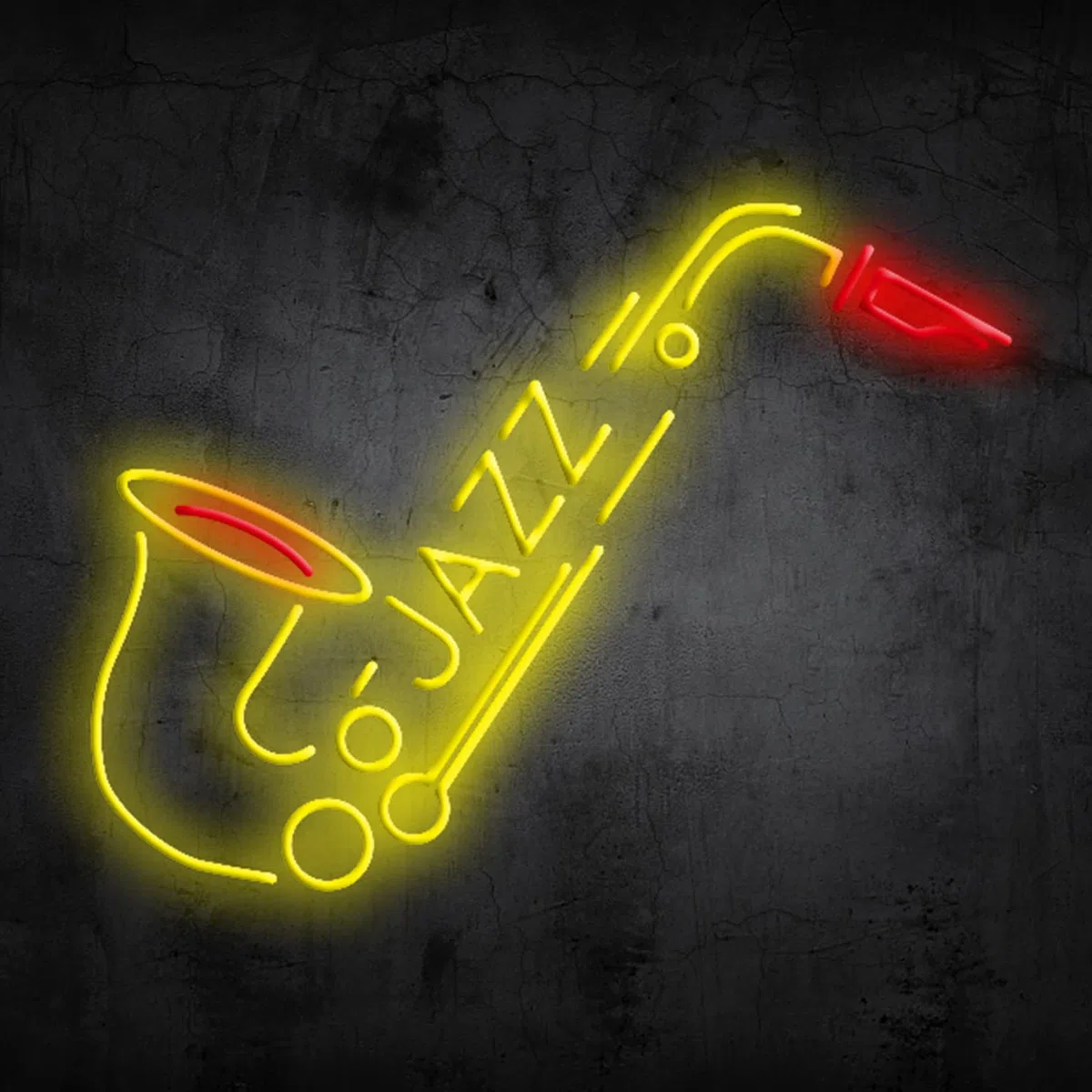 Saxophone Music Jazz Neon Sign Segno a LED Personalizzato per la casa Regalo di Compleanno degli Uomini,Giallo
