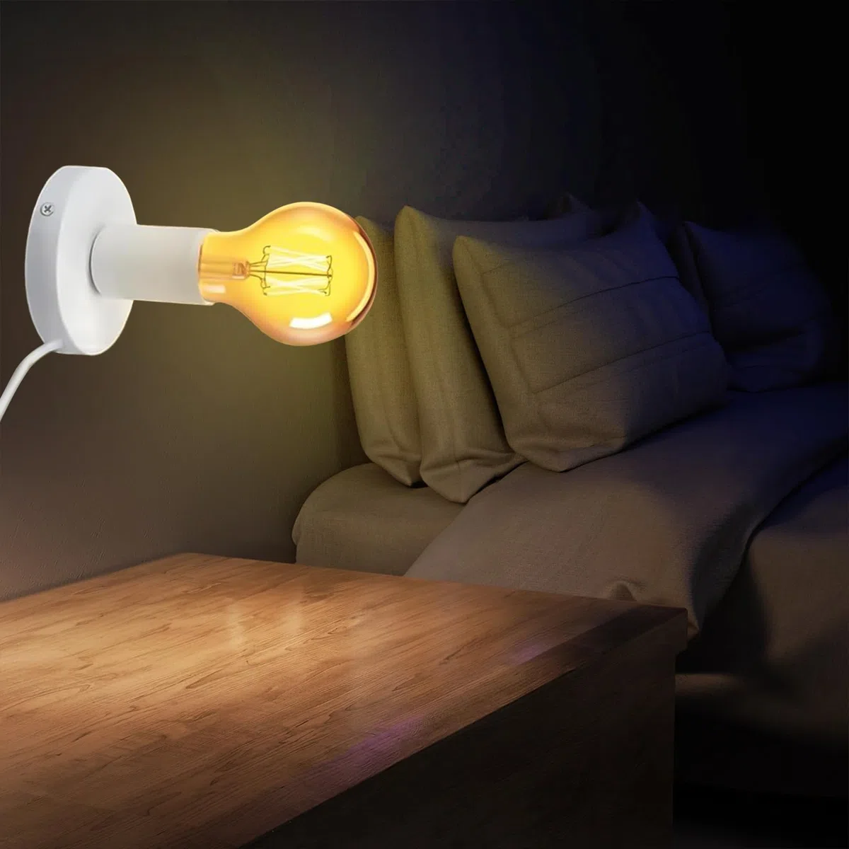 2 lampade da scrivania E27, portalampada con interruttore, portalampada E27, con cavo di alimentazione da 1,8 m, base per lampada da tavolo con spina europea, per camera da letto