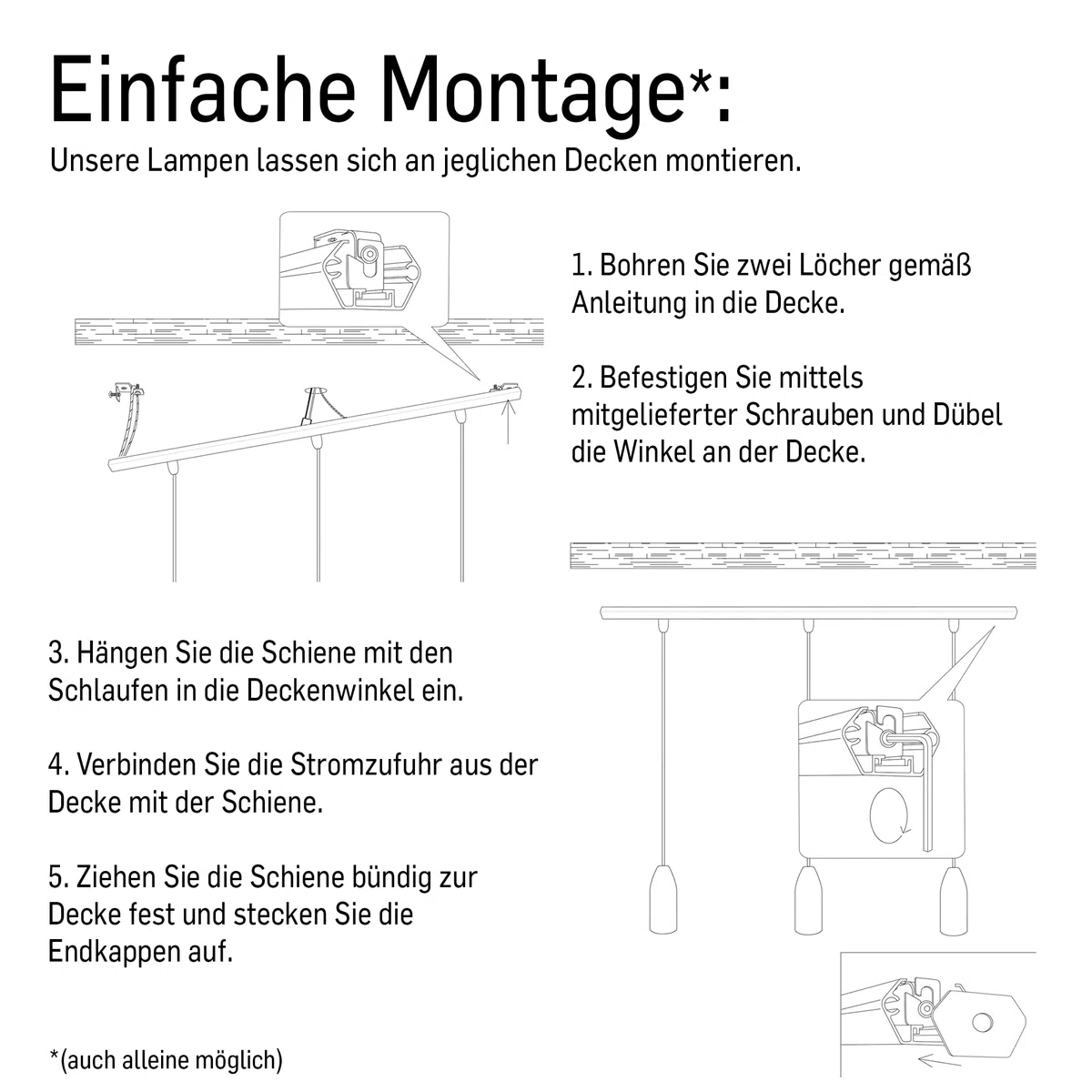 Illuminazione da tavolo da pranzo rotonda (33 colori cavi), binario da soffitto a 3 luci, per sala da pranzo, cemento, grigio scuro, dimmerabile, esclusiva