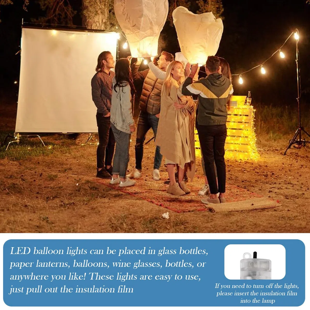 70 luci LED per palloncini a LED, impermeabili, per palloncini, luci a LED, decorazione per palloncini, lanterne di carta, Natale, matrimoni, feste, compleanni