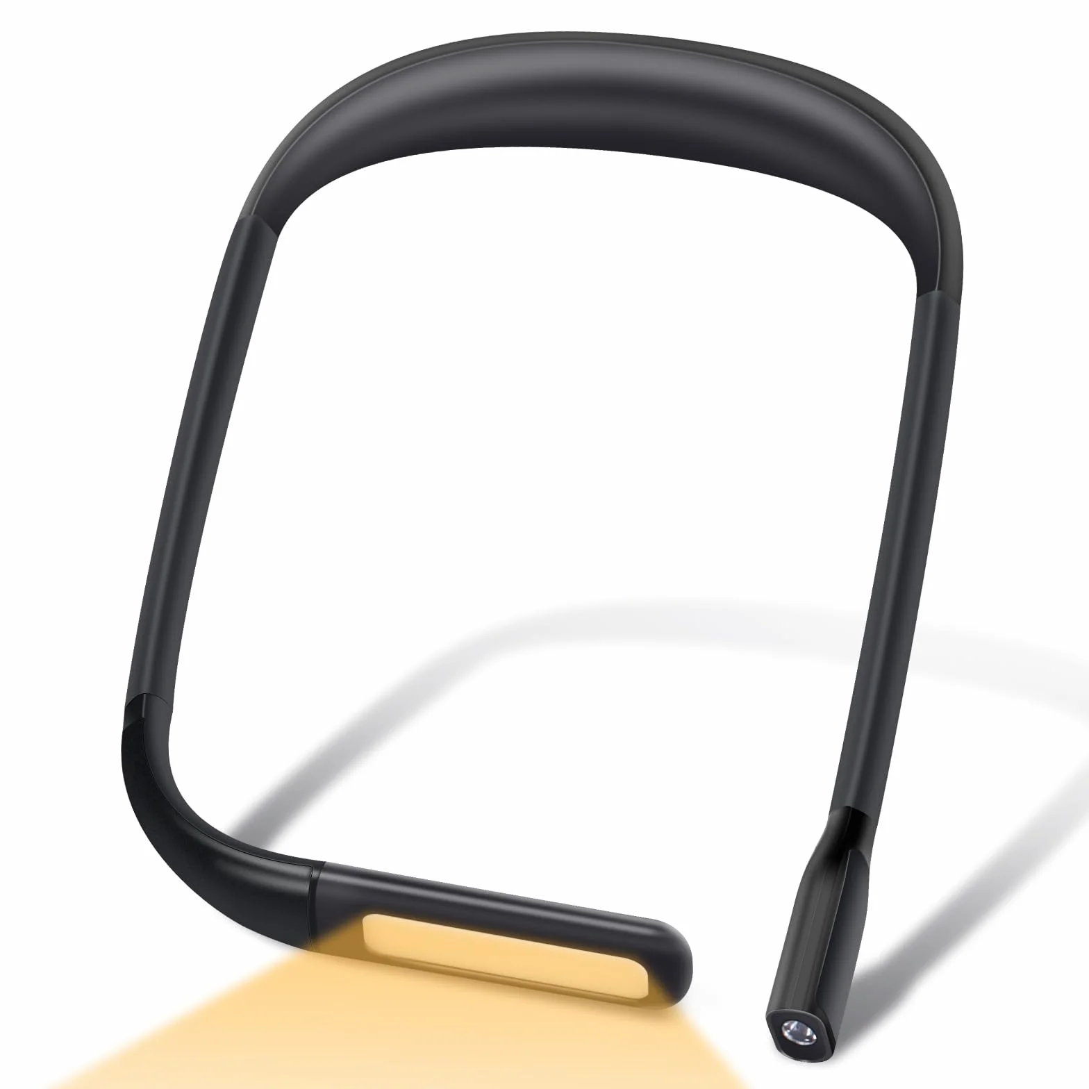 Alyvisun Lampada da Lettura per Collo, Ricaricabile Luce del Libro con Bracci Pieghevoli e 3 Colori, Portatile Luce Libro Lettura Notturna per E-Reader, Letto, Studio, Lavoro, Maglia, Viaggio (Nero)