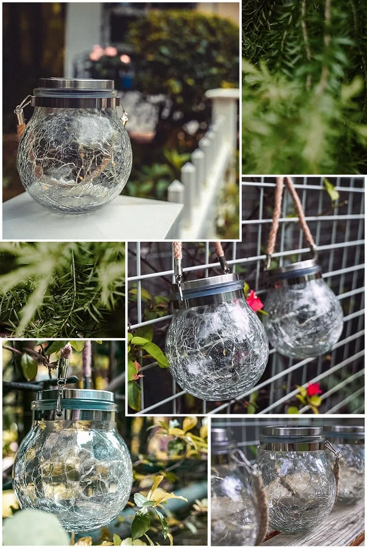 LED solare Wishing Bottle luci, cortile all'aperto decorazione bottiglia di vetro lampada a sospensione luce calda tramonto senza fili all'alba impermeabile giardino strada lampada paesaggio.