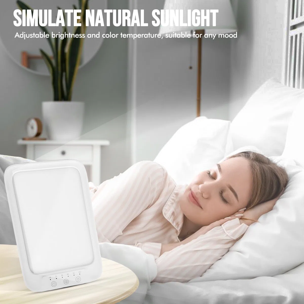 BORDEAG Lampada Di Luce Diurna 25000 Lux, 3 Temperature Di Colore, Senza UV, Controllo Tattile, Per Casa/Ufficio (Bianco)