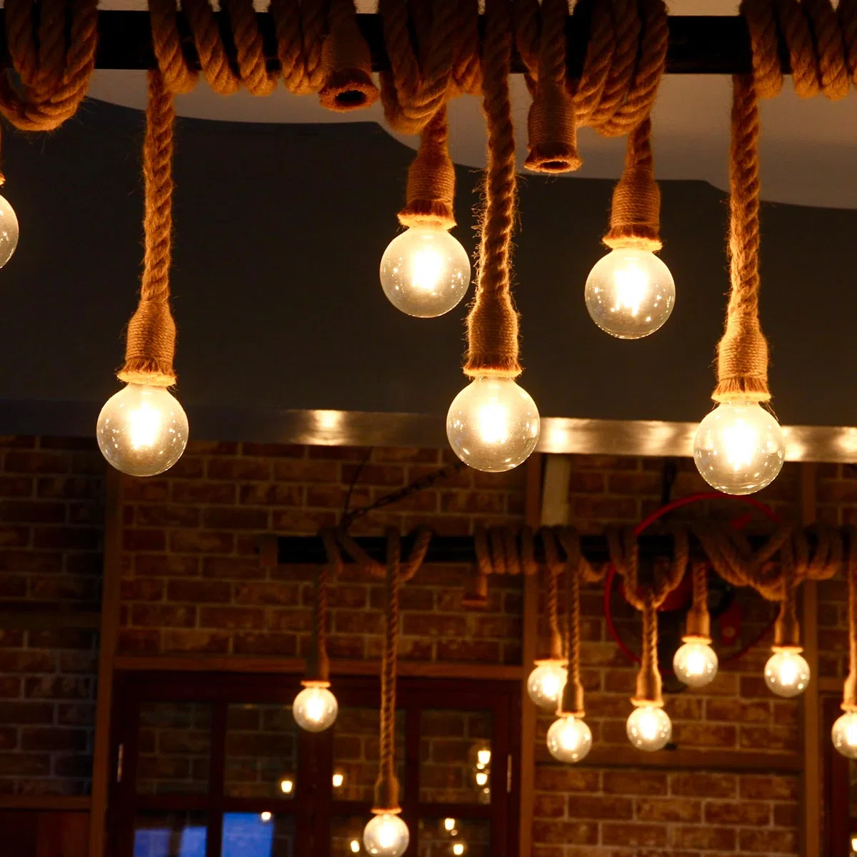 2 Pezzi Lampada Corda E27 Lampada a Sospensione Industriale Fai Da Te lampadario corda da soffitto per sala da pranzo sala bar caffetteria lampadario a sospensione-lunghezza 100cm