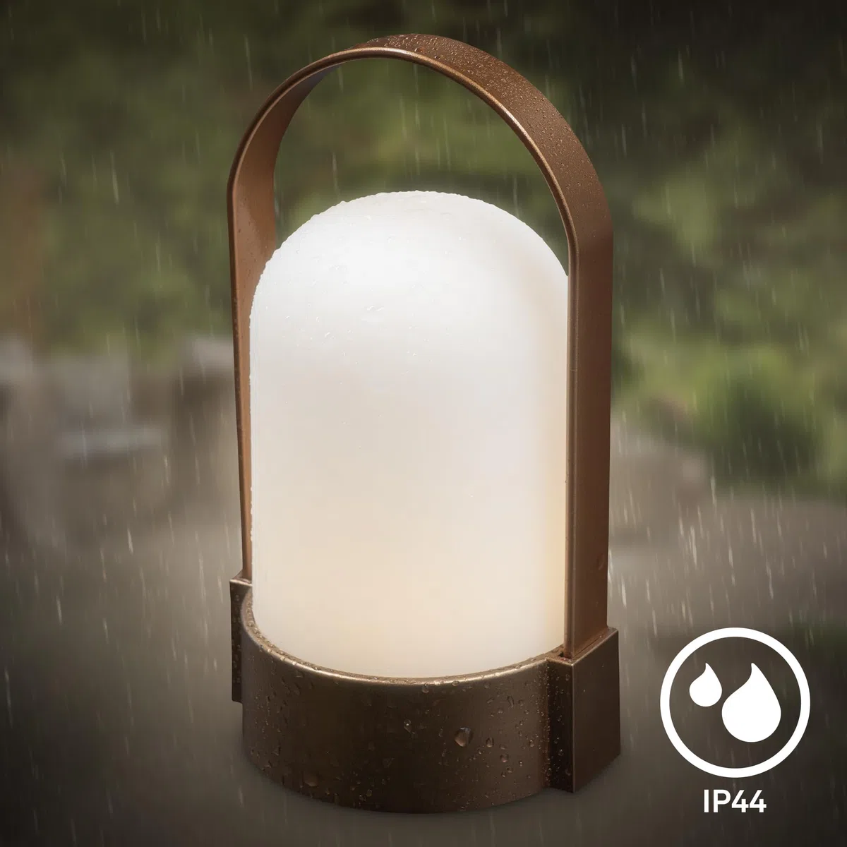 BRILONER - Set di 2 lampade da tavolo LED senza fili IP44 con touch, dimmerabili a livelli, lampada da scrivania senza fili, lampada ricaricabile, comodino, per esterni, 8,5x8x15,5 cm, marrone