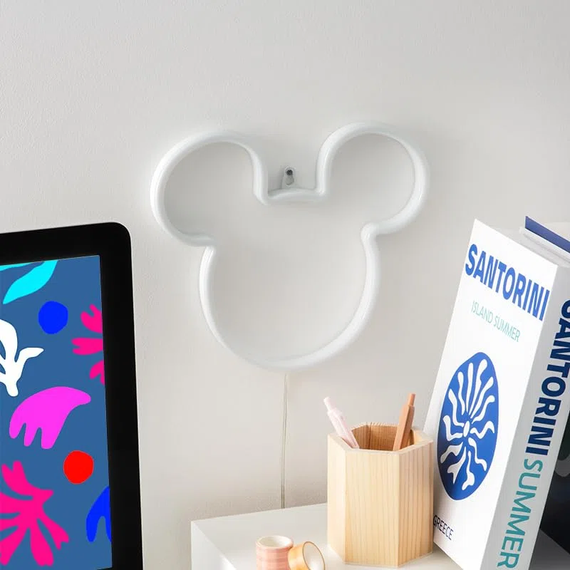 Paladone, Lampada da parete neon a LED con orecchie di Topolino della Disney, con licenza ufficiale e cavo di alimentazione, per casa, camera da letto, decorazione soggiorno, articolo cultura pop