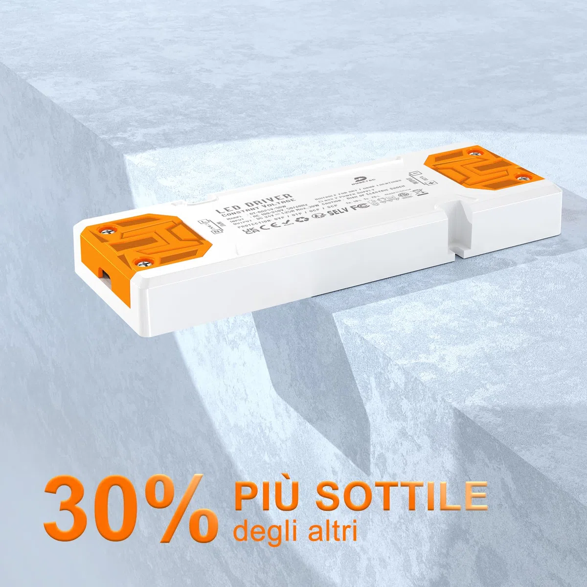 DUSKTEC Driver led da 24 V, 30 W, 1,25 A, trasformatore a bassa tensione AC 240 V a CC 24 Volt, alimentazione a tensione costante per strisce LED G4 MR11 e MR16, 142 x 50 x 16 mm