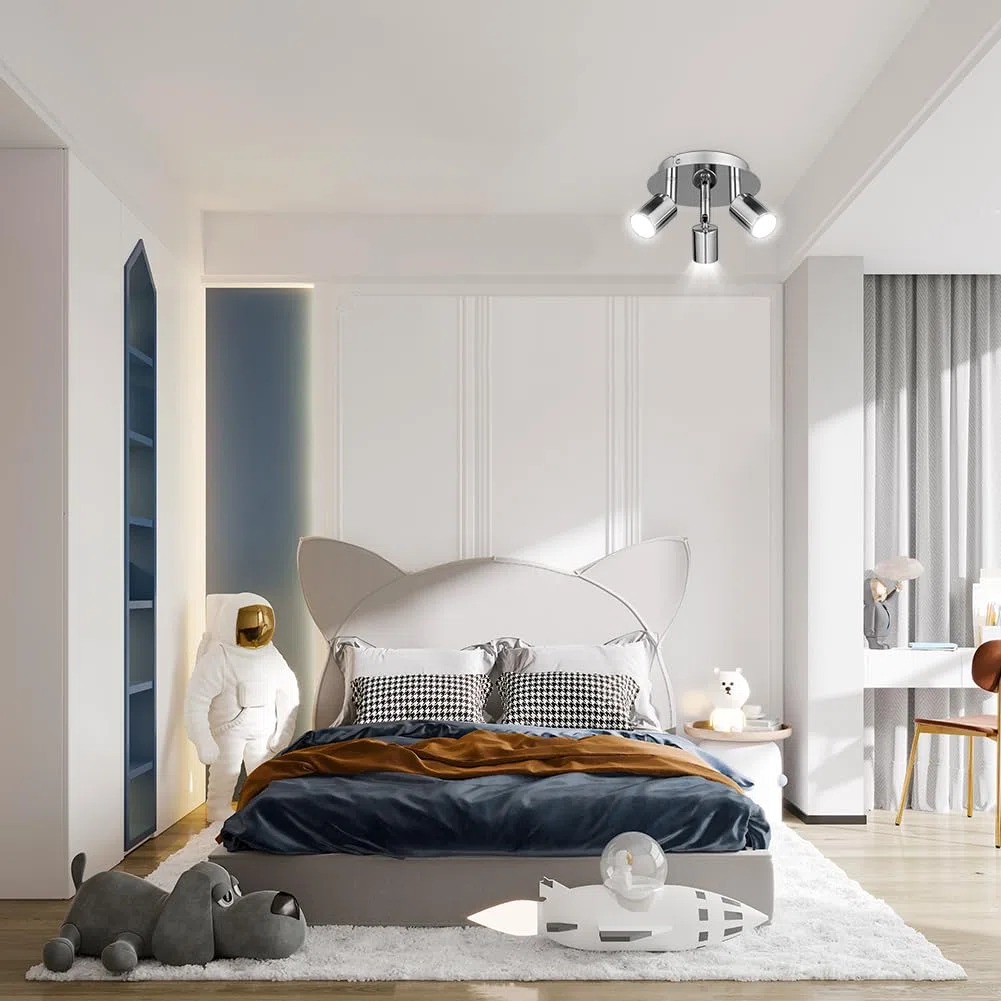 URAQT Faretti da Soffitto Orientabili, Faretti LED da Soffitto con 3 Attacco GU10, Lampadario Faretti LED Soffittos, Moderna Faretto da Parete Interno per Barra, Cameretta, Cucina, Senza Lampadina