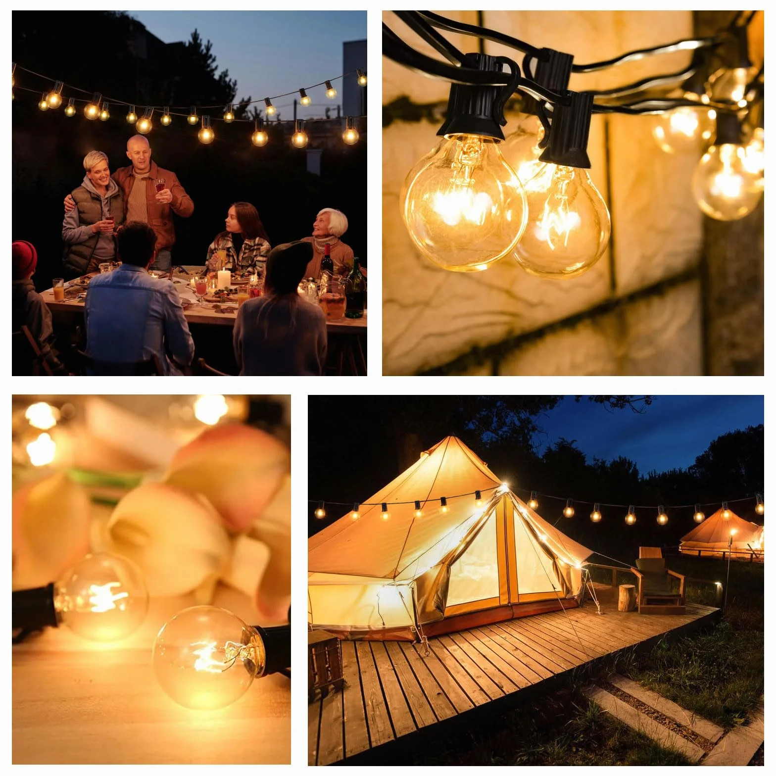 25 Pezzi E12 G40 Lampadina di Ricambio 7 Watt, Bianco Caldo 2200K, AC 220-240V, G40 Globo Ricambio Lampadine Catene Luminose, Decorazione Lampadina per Esterno Garden, Patio, Nuziale, Festa