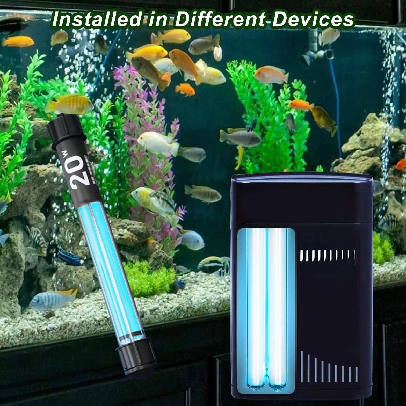 Lampada di Disinfezione UV 2G11 4PIN 36W Lampadina di Disinfezione UVC Compatta Filtro di Disinfezione UV Tubolare Adatto per Stagni di Parchi, Stagni di Pesci, Pulizia e Purificazione 1 Pezzi