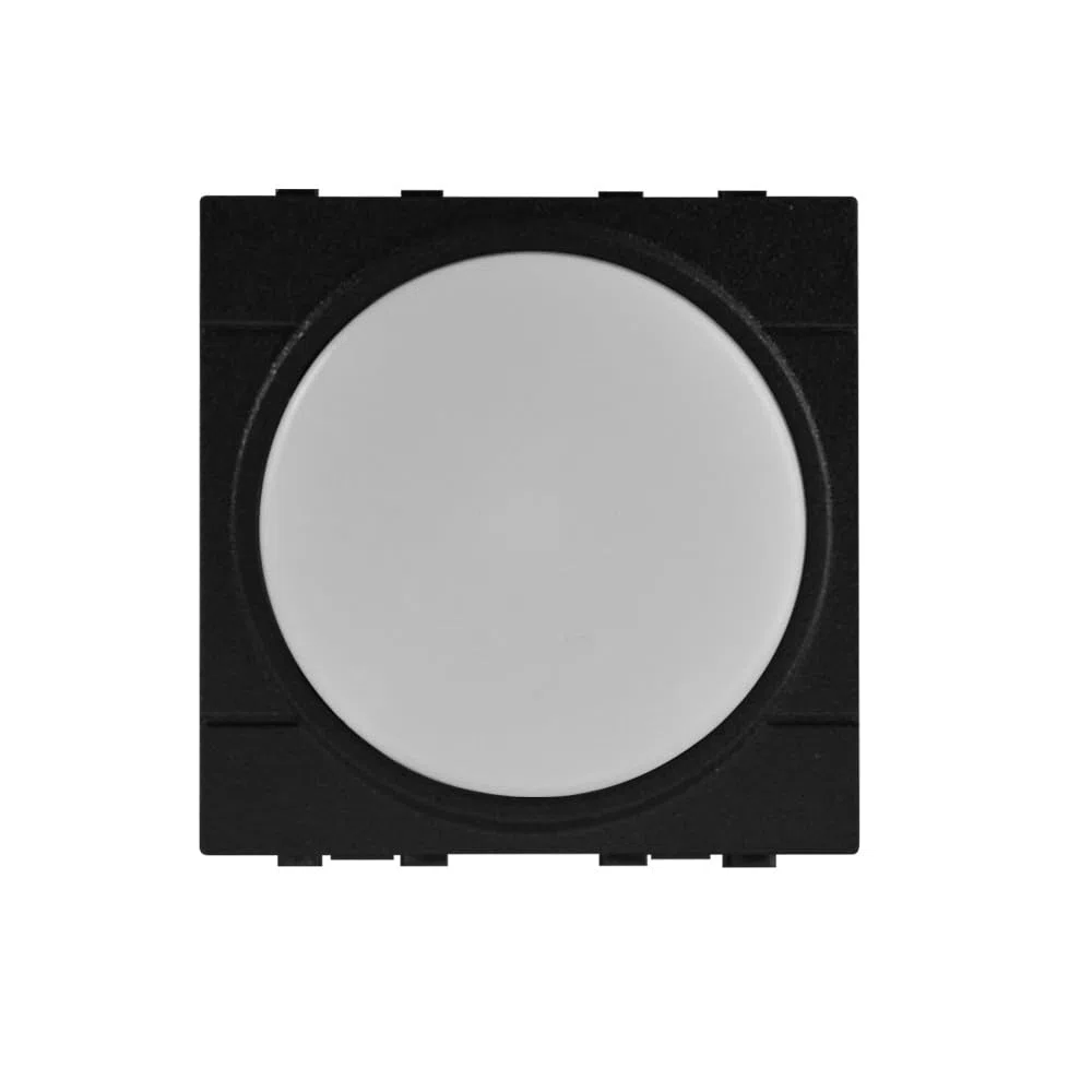 Lampada segnapasso LED da incasso 2 moduli con tasto click ON/OFF, luce bianca naturale 4000K, compatibile BTicino Living, nero