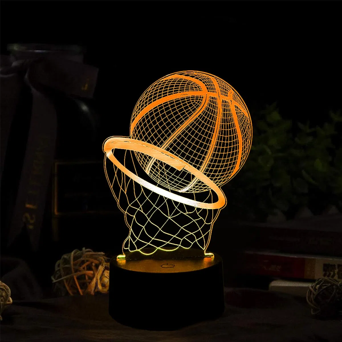 3D Lampada Pallacanestro, Luce Notturna pallacanestro per Bambini, Lampada da basket 3D, Luce Notturna Vision Dimmerabile con Telecomando a 16 Colori, Regalo a Sorpresa per i Bambini