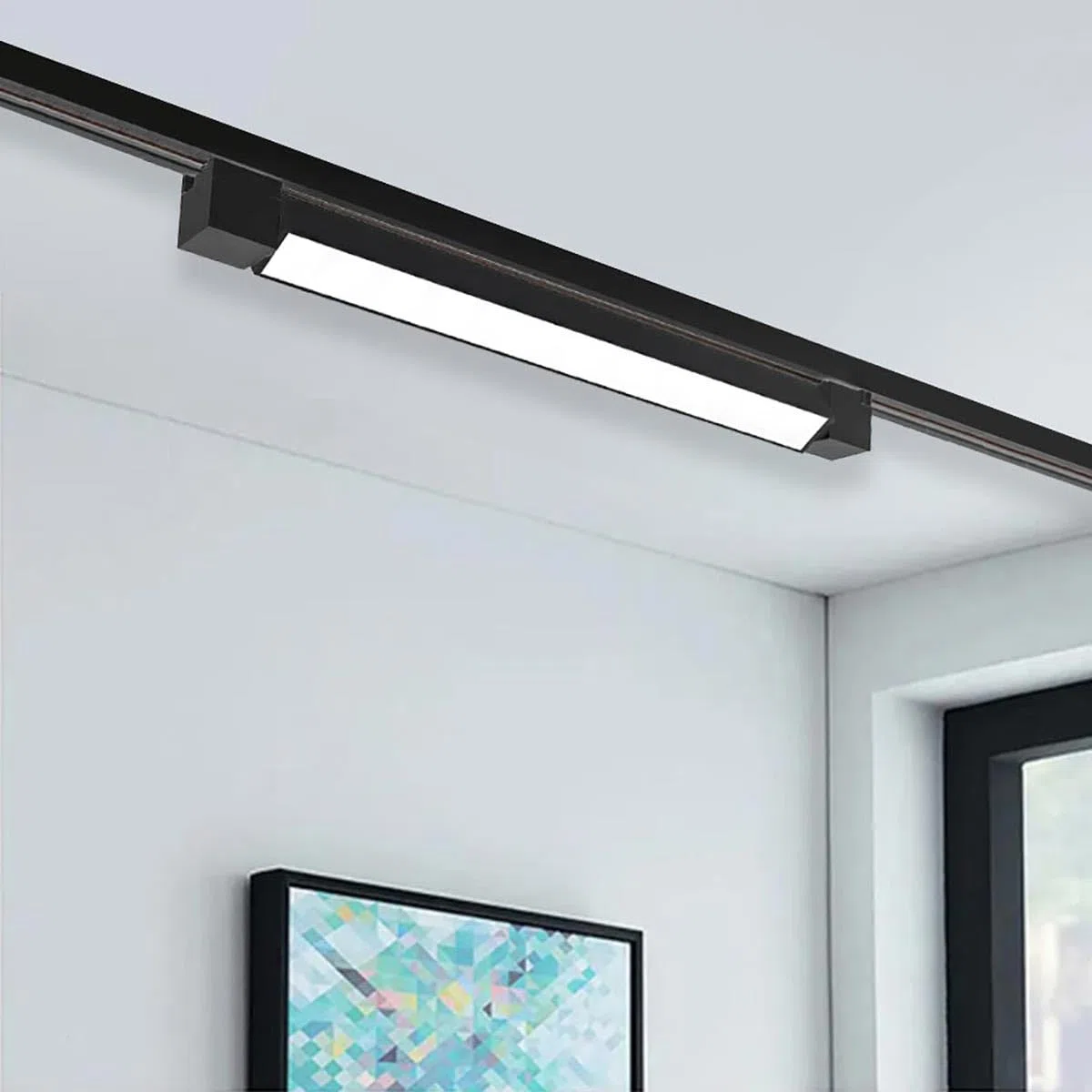 Planetitaly Faretto Led per Binario Monofase Track 20W 1600 Lumen Regolabile CCT 3000K-6500K Barra Lineare Orientabile 507mm Alluminio e Plastica Nero