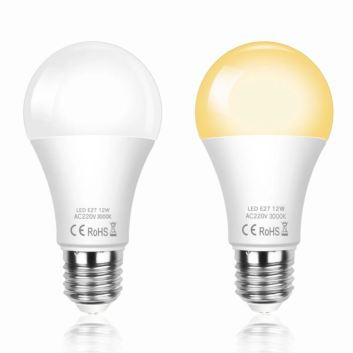 SCNNC Lampadina LED E27 Sensore Crepuscolare 12W, Auto On/Off, Bianco Caldo 3000K, Lampadine Crepuscolare da Esterno E27 per Corridoio Giardino Patio Veranda Scale, 2 Pezzi