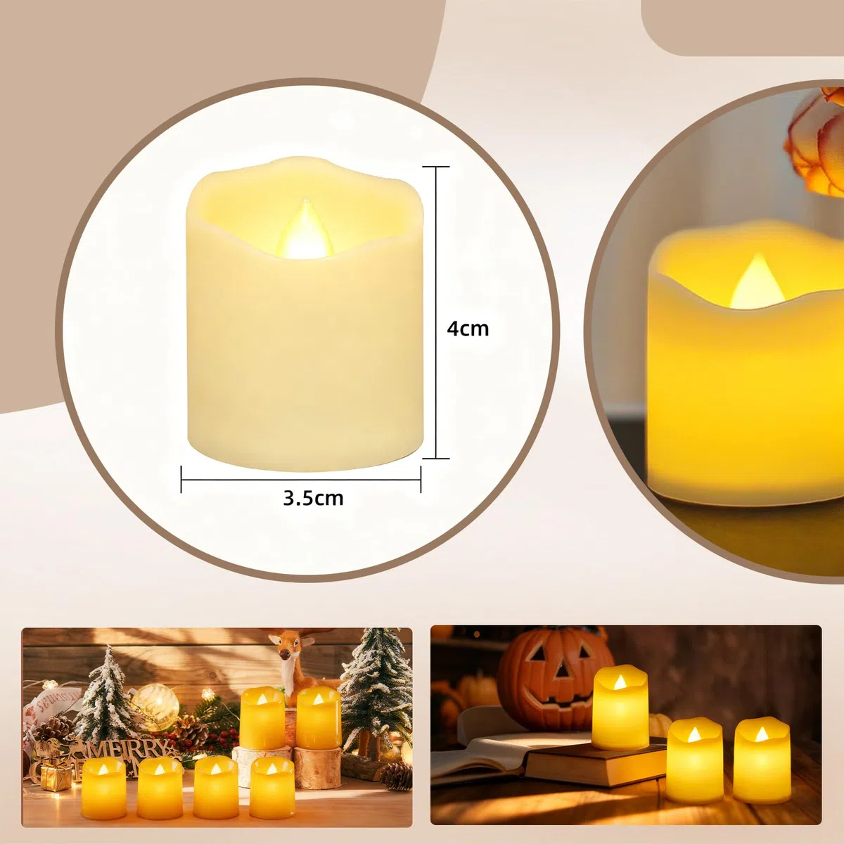 Set Di 24 Candele LED Finte Con Fiamma Oscillante Realistica, Candela LED A Batteria E Candele Elettriche Con Luce Calda Tremolante, Ideali Per Decorazioni Di Casa, Matrimoni, Natale E Halloween