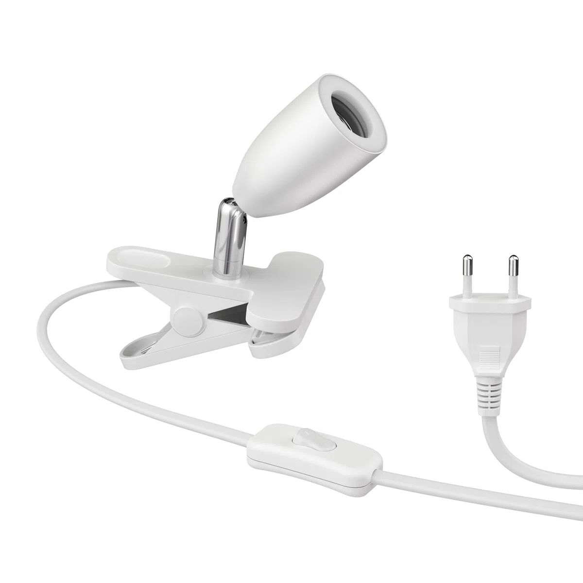 ledscom.de Lampada a morsetto LIK, bianco opaco, 1x E27 max. 60W