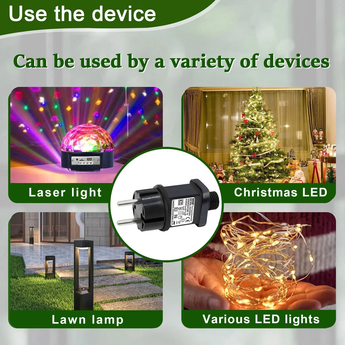 Alimentatore LED da 36 V 12 W – CZJUTAI JT-EL/FC36V12 W trasformatore LED CZJUTAI IP44 – Alimentazione affidabile per illuminazione Noël con presa europea (Socle à vis – Modalità commuté –