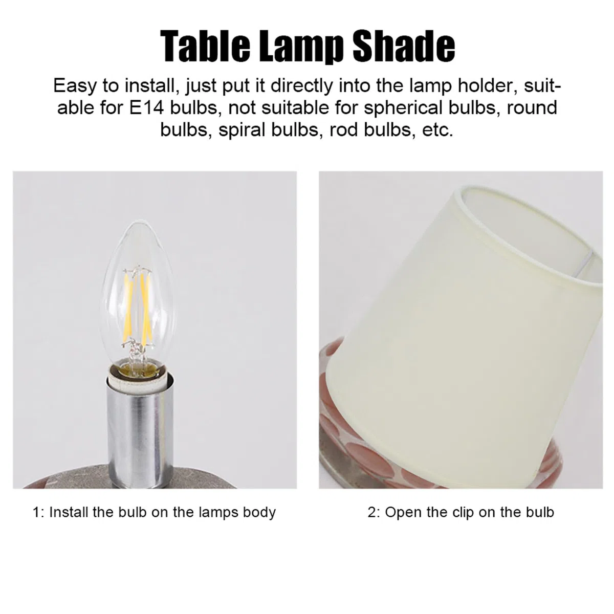 BestAlice 2 Pz Piccolo Paralume Lampada, Paralume in Tessuto Paralume Lampadario, Clip su Paralume per Interni Paralume in Tessuto Stile Europeo per Lampadario E14 Lampada da Tavolo Lampada da
