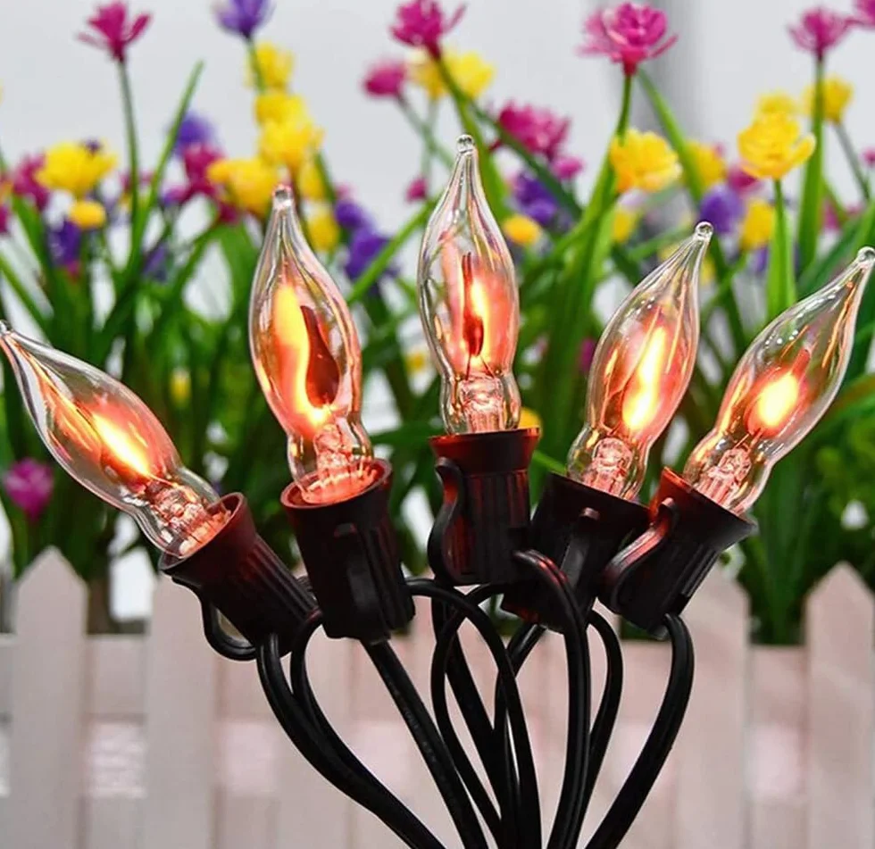 ShuoHui Dekoeffekt - Lampadina decorativa a candela tremolante, E10, 230 V, 1,5 W, luce tremolante (3)