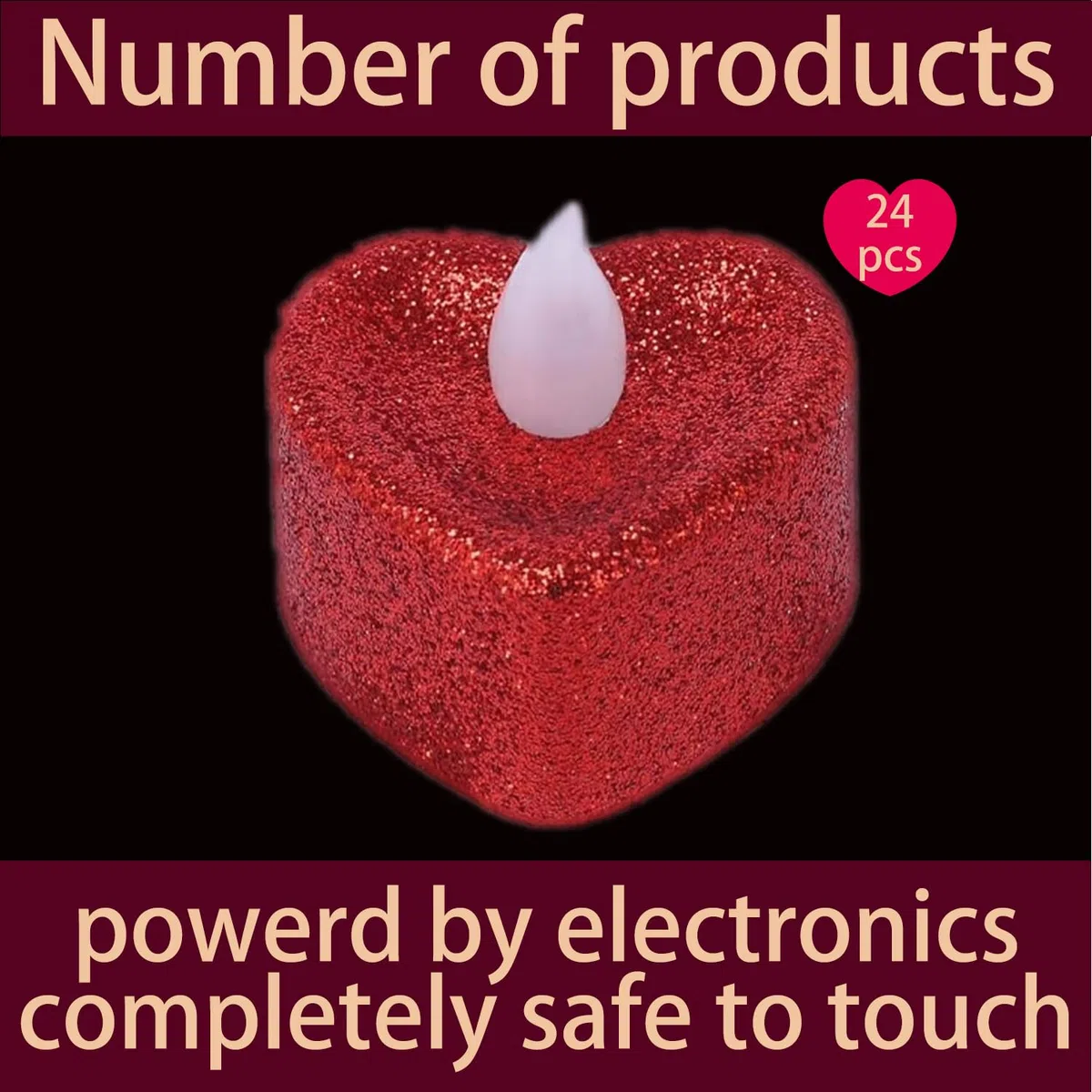 24 candele luminose a LED romantico a forma di cuore, decorazioni romantico, per San Valentino, senza fiamma, per la tavola del matrimonio
