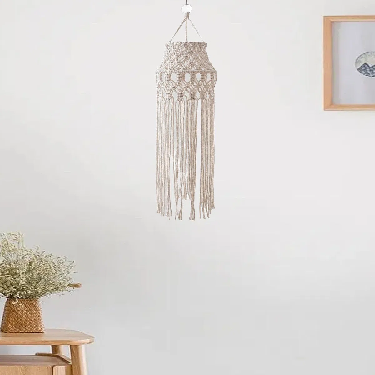 Milageto Paralume per lampade Bohémien, Paralume in macramè, apparecchi di Illuminazione, Copri lampadario a Sospensione Boho per Angolo Soggiorno Ufficio