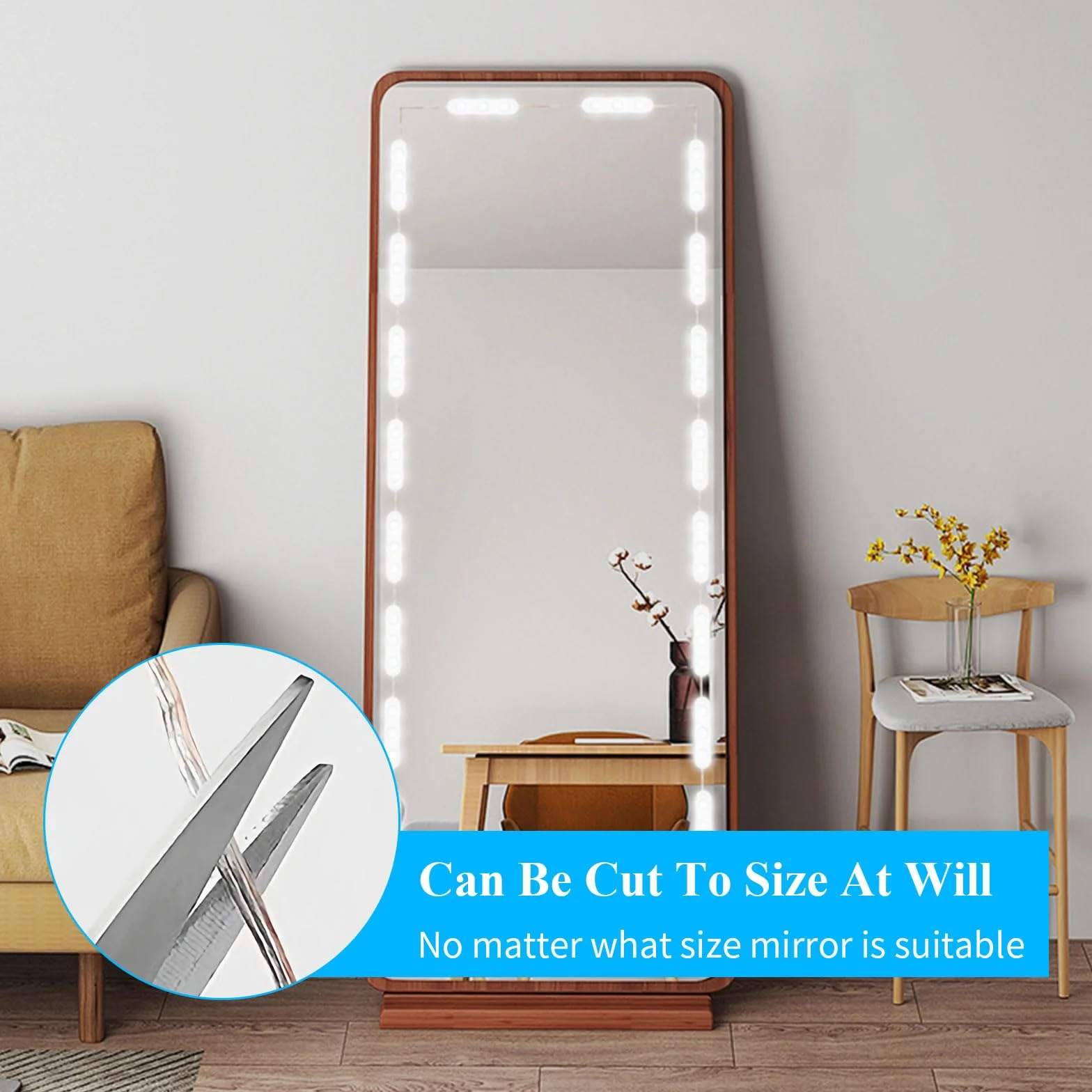 5M Luci LED da Specchio Dimmerabile 3 Colori, 60 LED Kit Illuminato per Make Up, Applica a Specchio Cosmetico e Bagno
