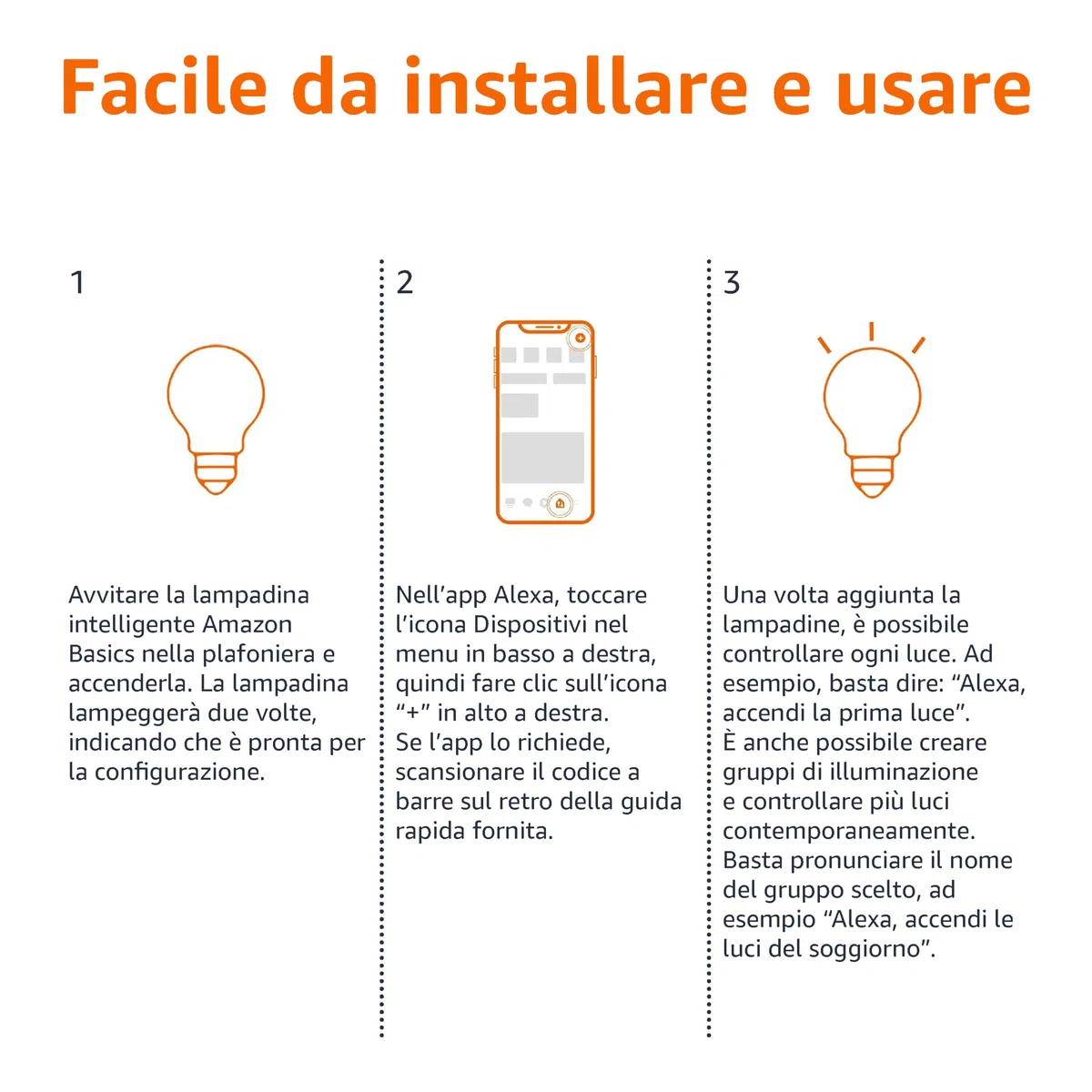 Amazon Basics Lampadina LED intelligente, multicolore, con attacco E27, 8W (equivalente a 60W), compatibile solo con Alexa, 2 confezione