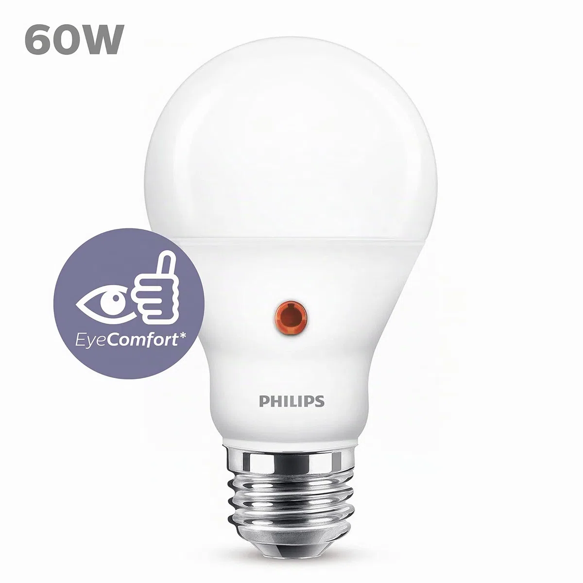 Philips LED Lampadina Goccia con Sensore Crepuscolare 60W E27, Luce Bianca Calda