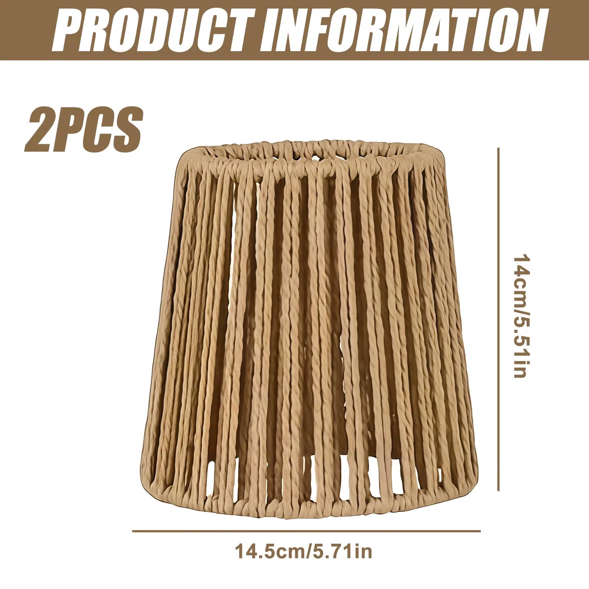 2 pezzi paralumi in rattan, stile boho, diametro 14,5 cm, altezza 14 cm, per lampada a sospensione, lampada da tavolo, lampada da terra, lampada da soffitto, lampada a specchio, paralume di ricambio