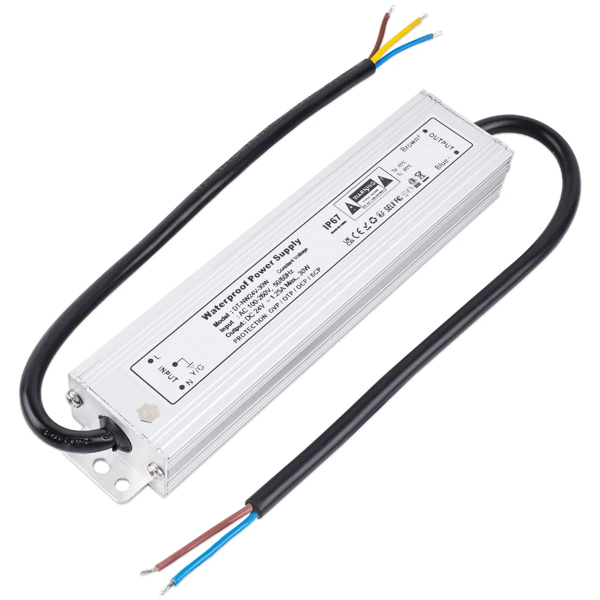 IP67 Impermeabile Trasformatore LED 24V 30W Alimentatore 1.25A, Trasformatori 220V a 24V DC Slim Tensione Costante Switching Driver, per Striscia Lampadine G4 GU5.3 MR11 MR16