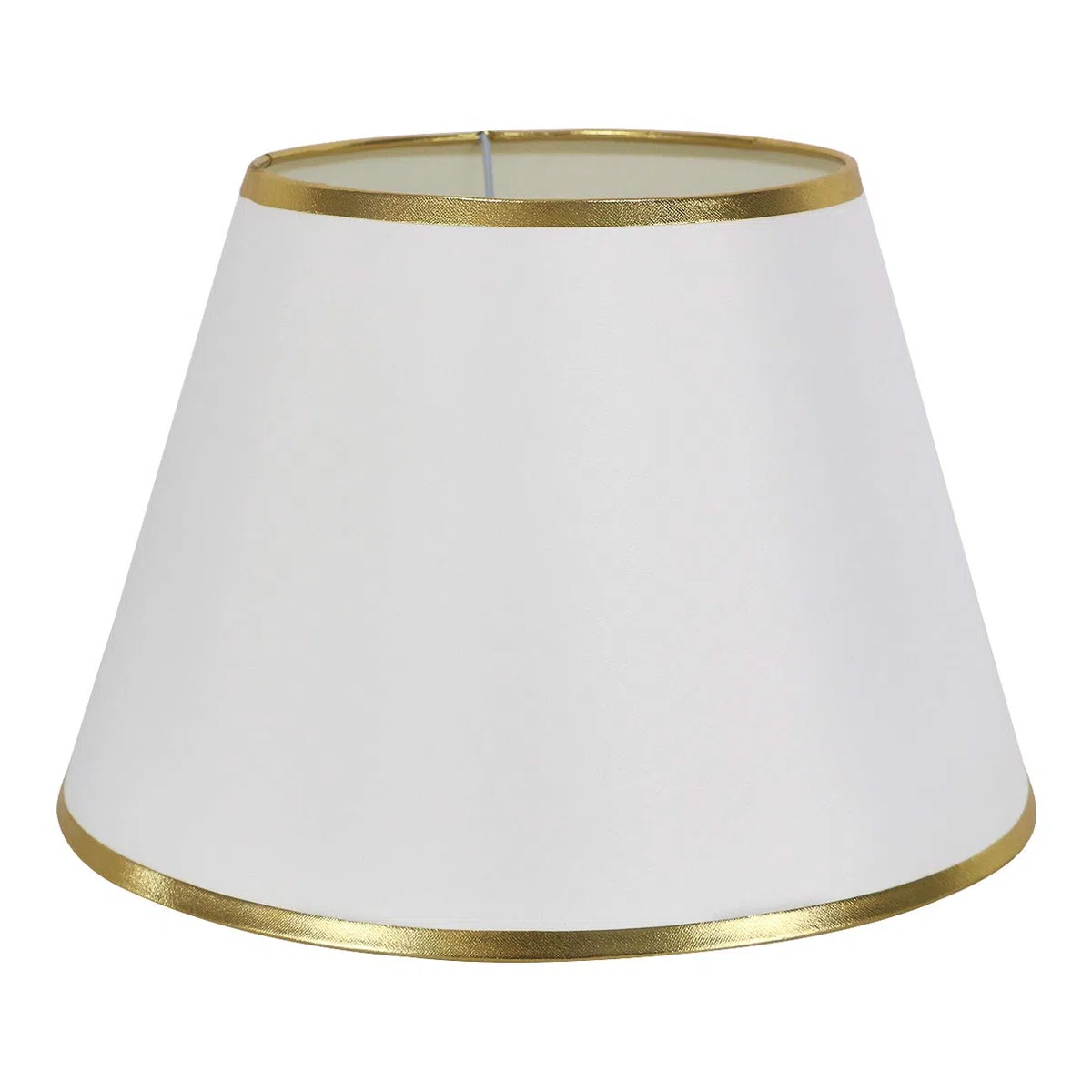 DULEE 11.8" E27/E14 Screw Paralume da Tavolo Tessuto Fatto a Mano Paralumi da Terra,Semplice Lampada da Tavolo,Paralume da Comodino,(Top)18cm x (Height)20cm x (Bottom)30cm,Bianco con finiture dorate