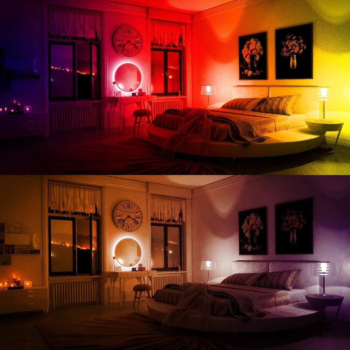 Superia Milano Lampadina SMART RGB + Bianco regolabile (2700K - 6500K) dimmerabile, Wi-Fi, Compatibile con Google Home, Alexa, E27, 11W, 1050lm, 2 Pezzi, KCCT2