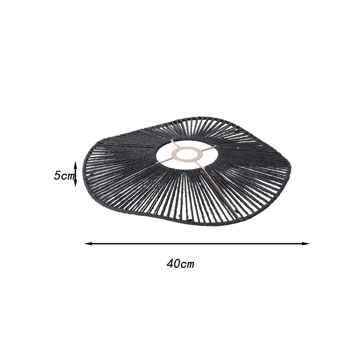 Paralume in Corda di Carta Intrecciata, Copertura per lampadario, Ornamento per Lampada da soffitto, Paralume Chiaro per la Sala da Pranzo sul, Nero