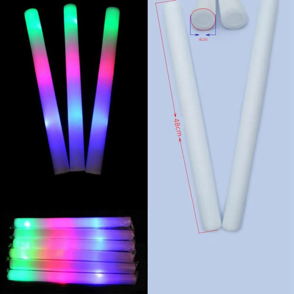 20 pezzi LED RGB LED Glow Foam Stick Cheer Tube Dark Light Birthday Supplies