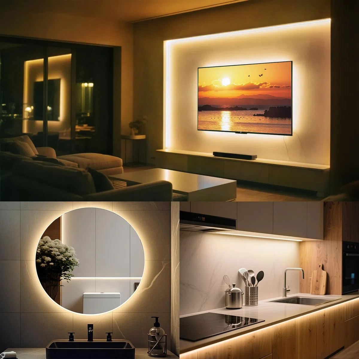 USB Striscia LED COB 2.5 metri, Striscia LED Bianco Caldo 3000K 5V con Retro Adesivo, Larghezza 8 mm, CRI 92+, Nastro LED flessibile per retroilluminazione, illuminazione Ambientale