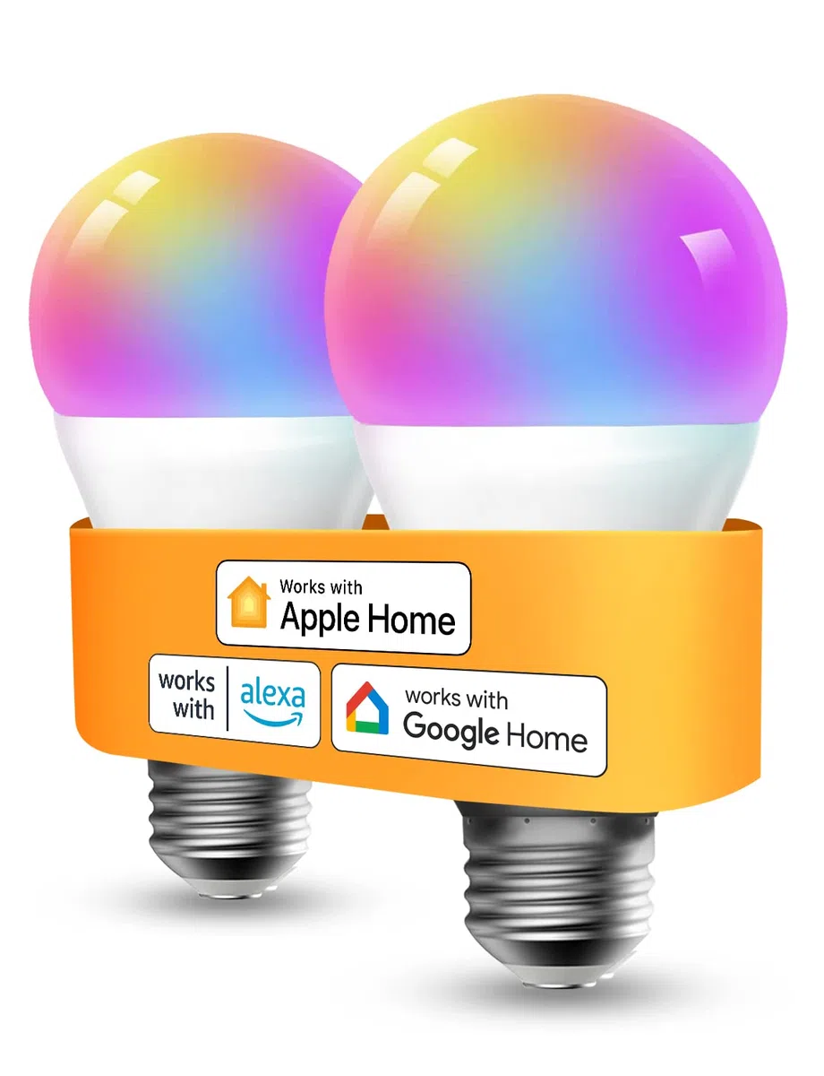 Refoss 2 Pezzi Lampadine Smart Wifi Intelligente Multicolore E27 Smart Light LED RGBWW, Compatibile con Apple HomeKit, Amazon Alexa, Google Home