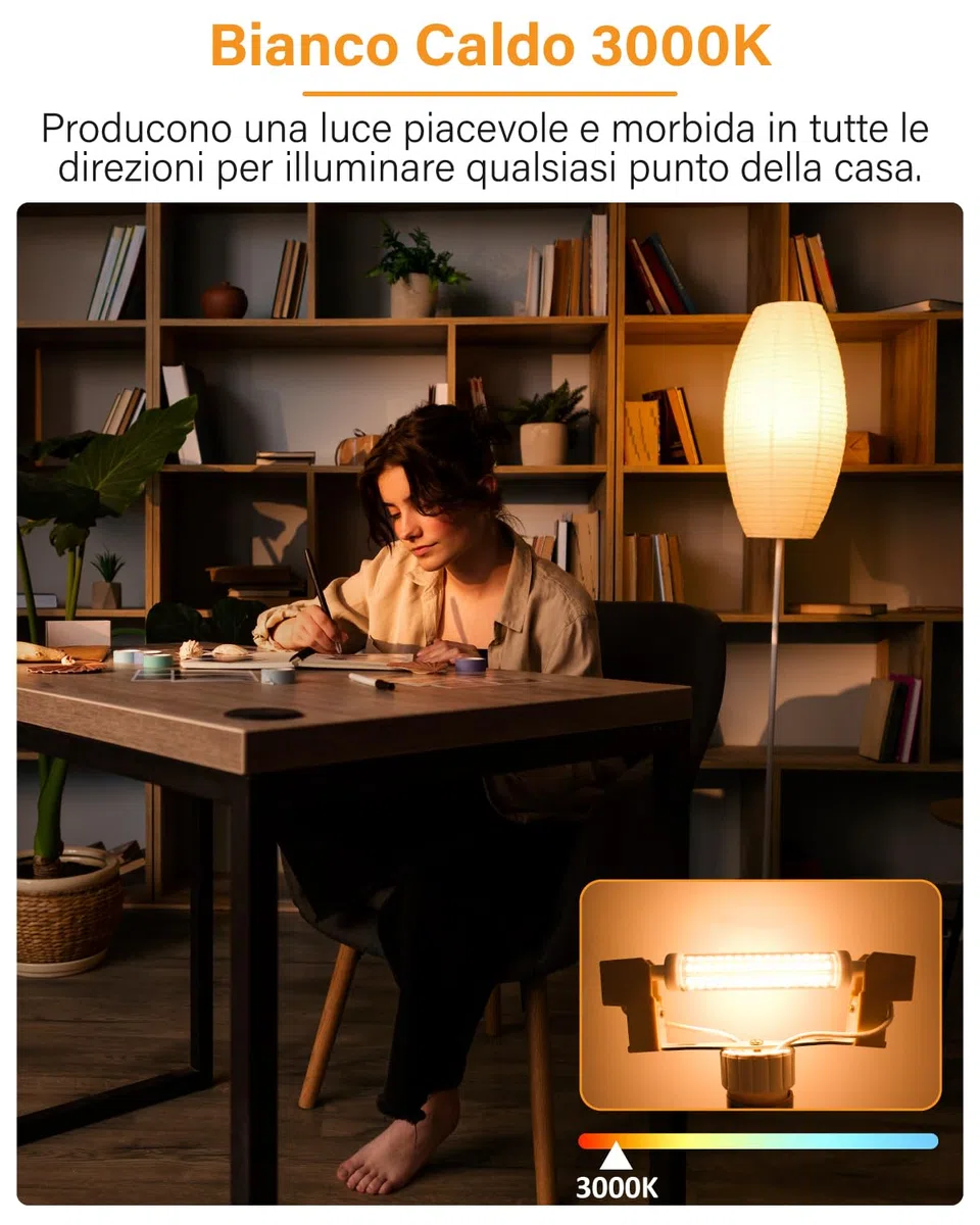 Bonlux 15W Lampadina R7S 118mm a LED Lineare Bianco Calda 3000k, Non-Dimmerabile J118 Slim Doppio Effeto Equivalenti 125W 120W Lampada Alogena Lineare AC 220-240V 1300LM 360 Gradi (pacco da 2)