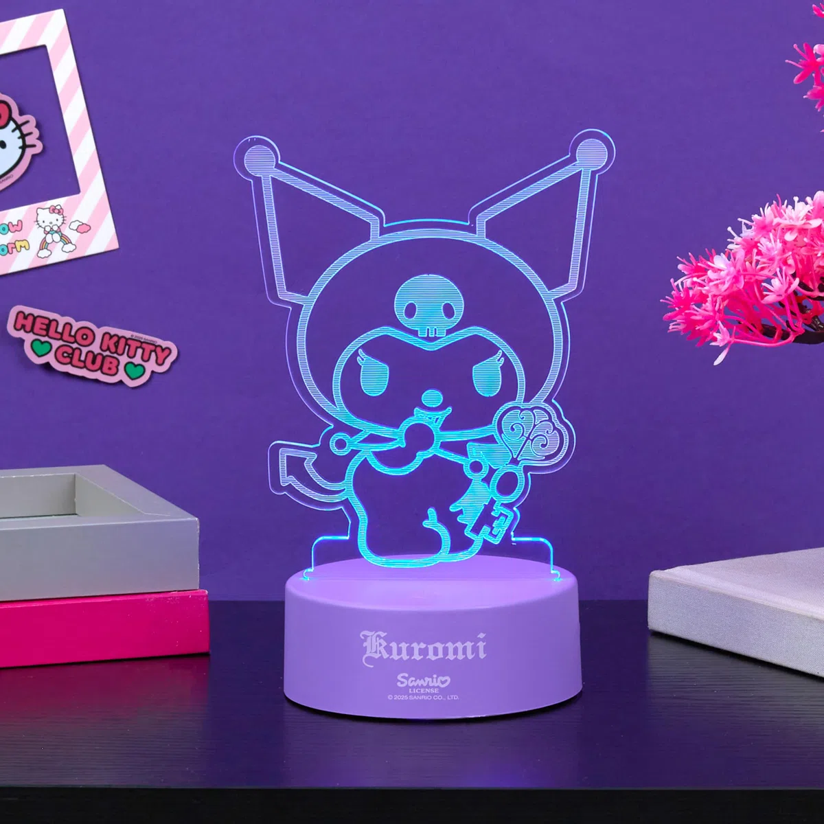 Get Trend Kuromi Sanrio LED Luce Notturna, Lampada da Comodino con Luminosità Regolabile, USB Alimentato a Batteria, 16 Colori e 4 Modalità (Multi Kuromi)