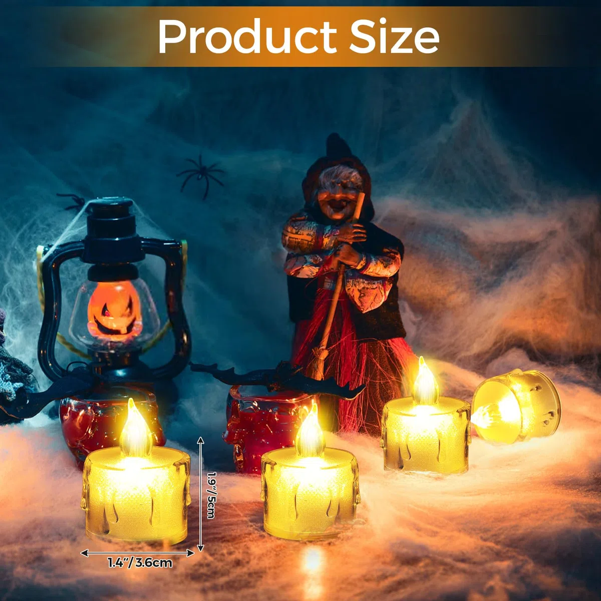 KATELUO Candele LED Fiamma Oscillante, 24 Pezzi Candele Tealight Luci a LED Candele Finte a Batteria, Candela Elettronica per Natale, Ringraziamento, Halloween, Matrimoni