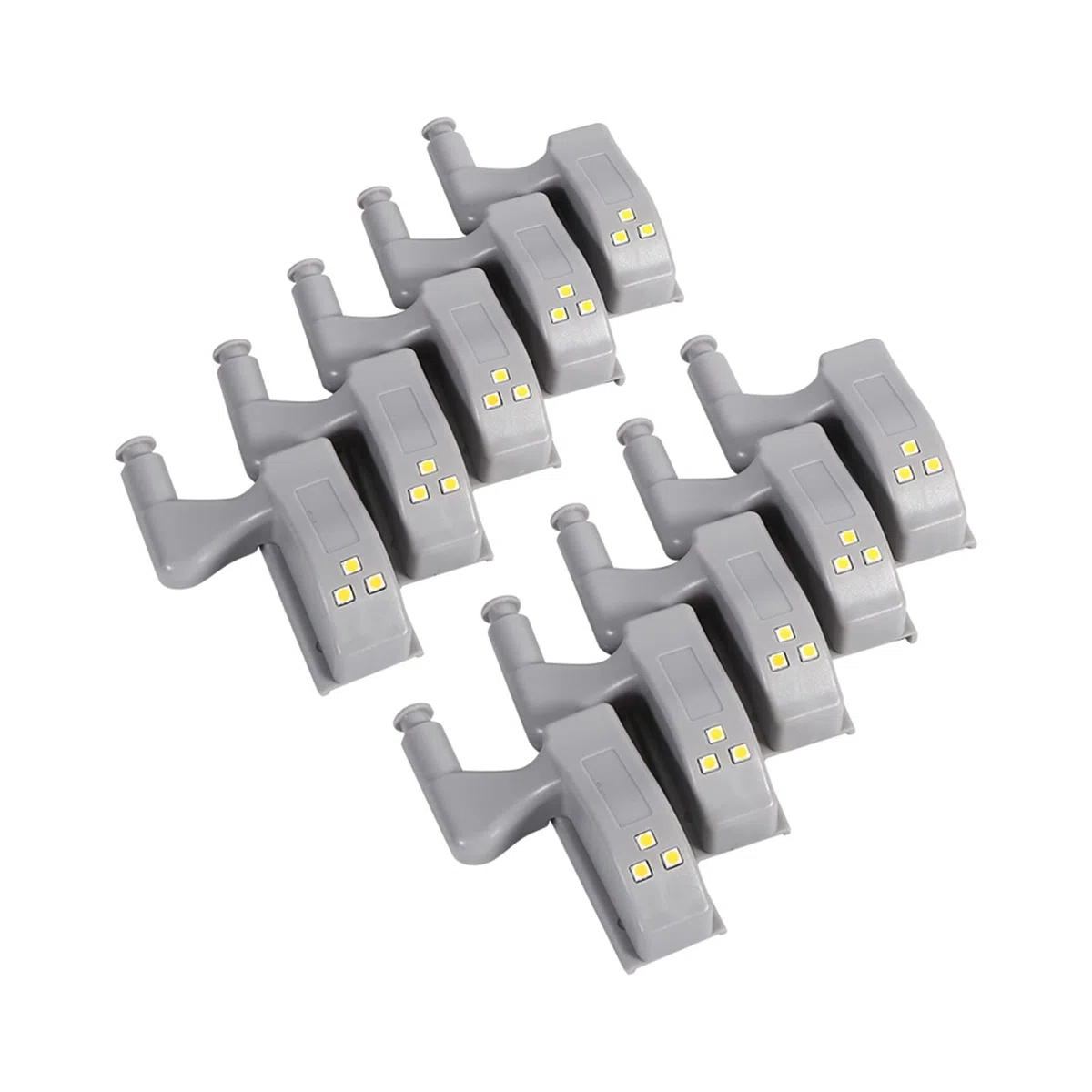 Luci a LED per Armadio, 10 Pezzi Illuminazione Sotto L'armadio Luce a Cerniera Universale Senza Fili con Sensore Intelligente Bianco Caldo/freddo Armadio Universale Armadio Guardaroba(bianco freddo)