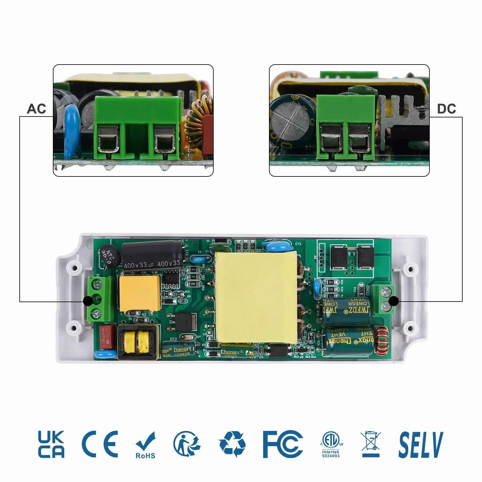 Trasformatore LED 12V, 30W Alimentatore LED AC 220V a 12 Volt DC 2.5A Tensione Costanten Driver, Ultra Sottile Stabilizzato Bassa Tensione per Striscia LED e Faretti Lampadine LED