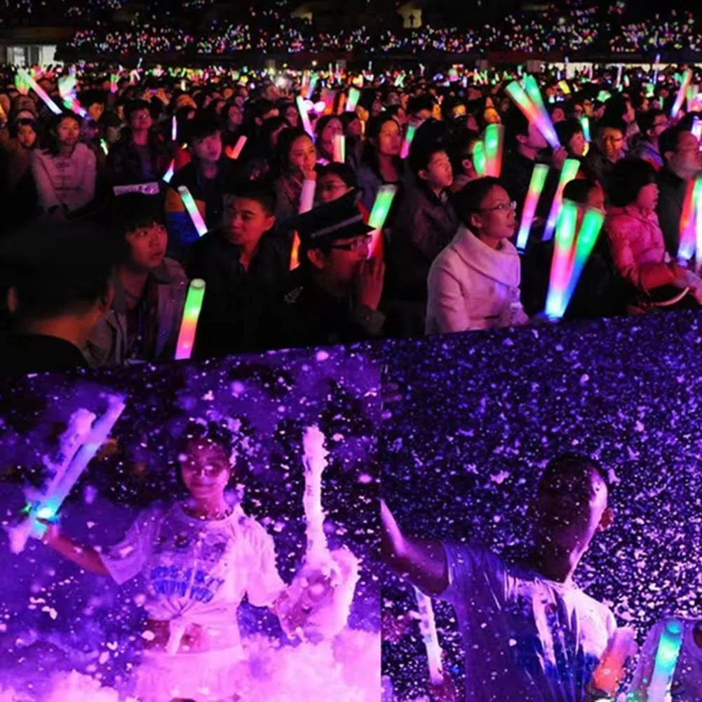 20 pezzi LED RGB LED Glow Foam Stick Cheer Tube Dark Light Birthday Supplies