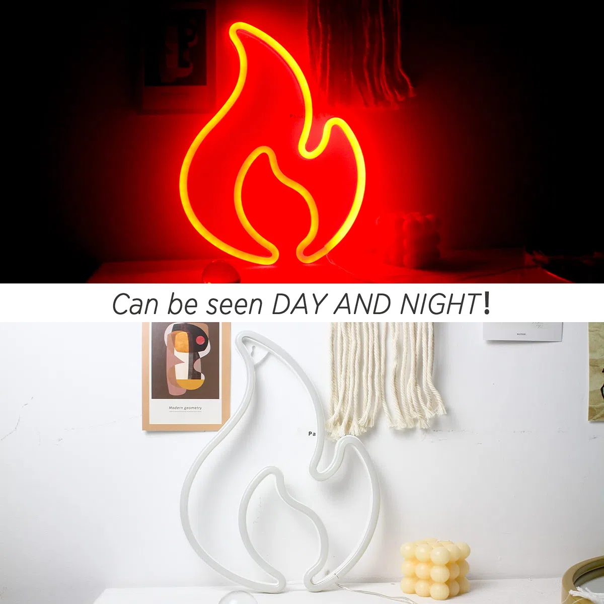 Ineonlife Insegne al Neon a Fiamma per Parete Luci al Neon Rosso Insegna a LED Accendi Fuoco Luce Notturna al Neon per Camera da Letto Bar Ristorante Negozio Decorazioni per La Casa