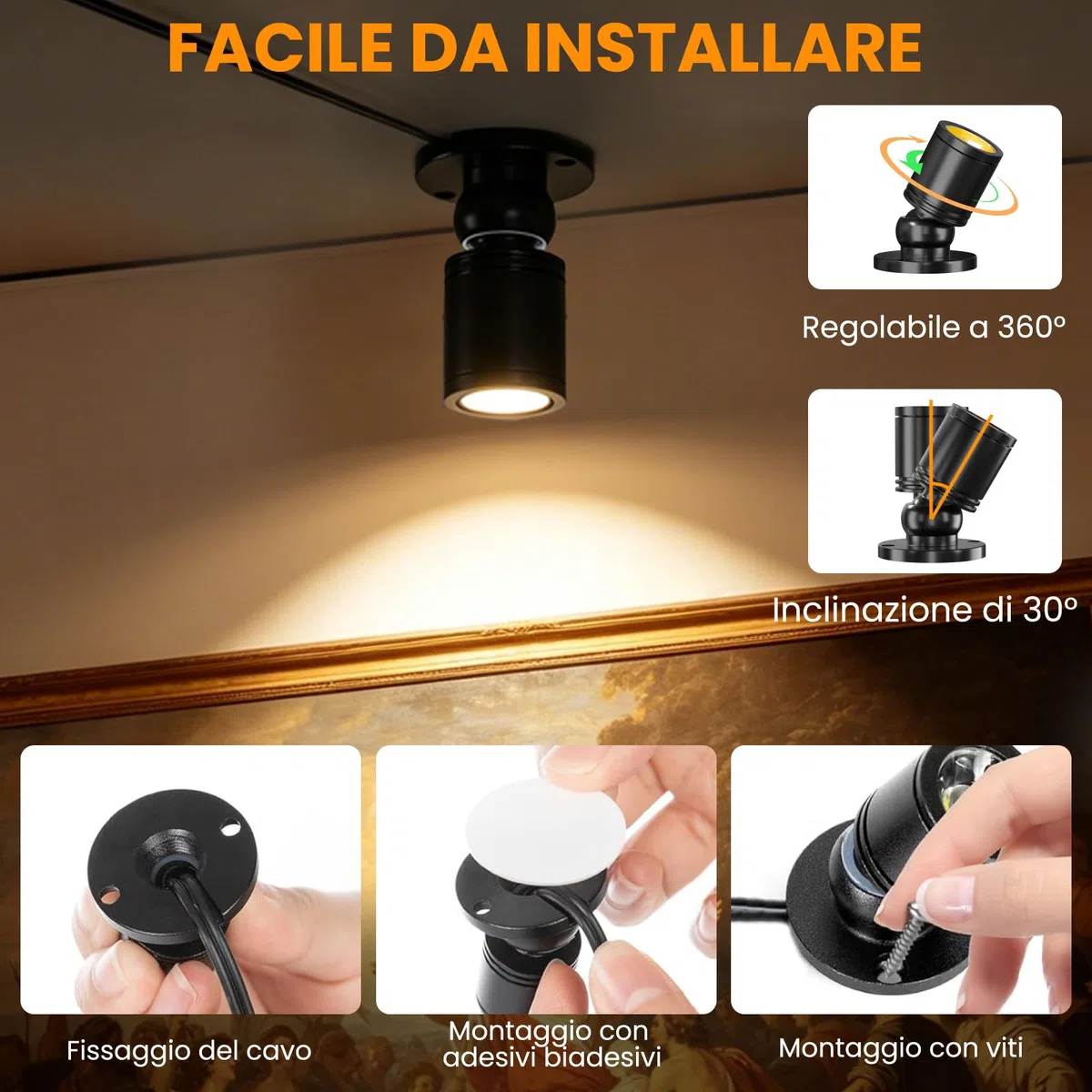 2PCS Mini Faretti a Spot,2-in-1 1.5W Vetrina per Gioielli Luci Dimmerabili LED Spot,Piccola Luce D'accento, Faretti da Lncasso a LED per Vetrine,Gioielli,Armadi,Modelli