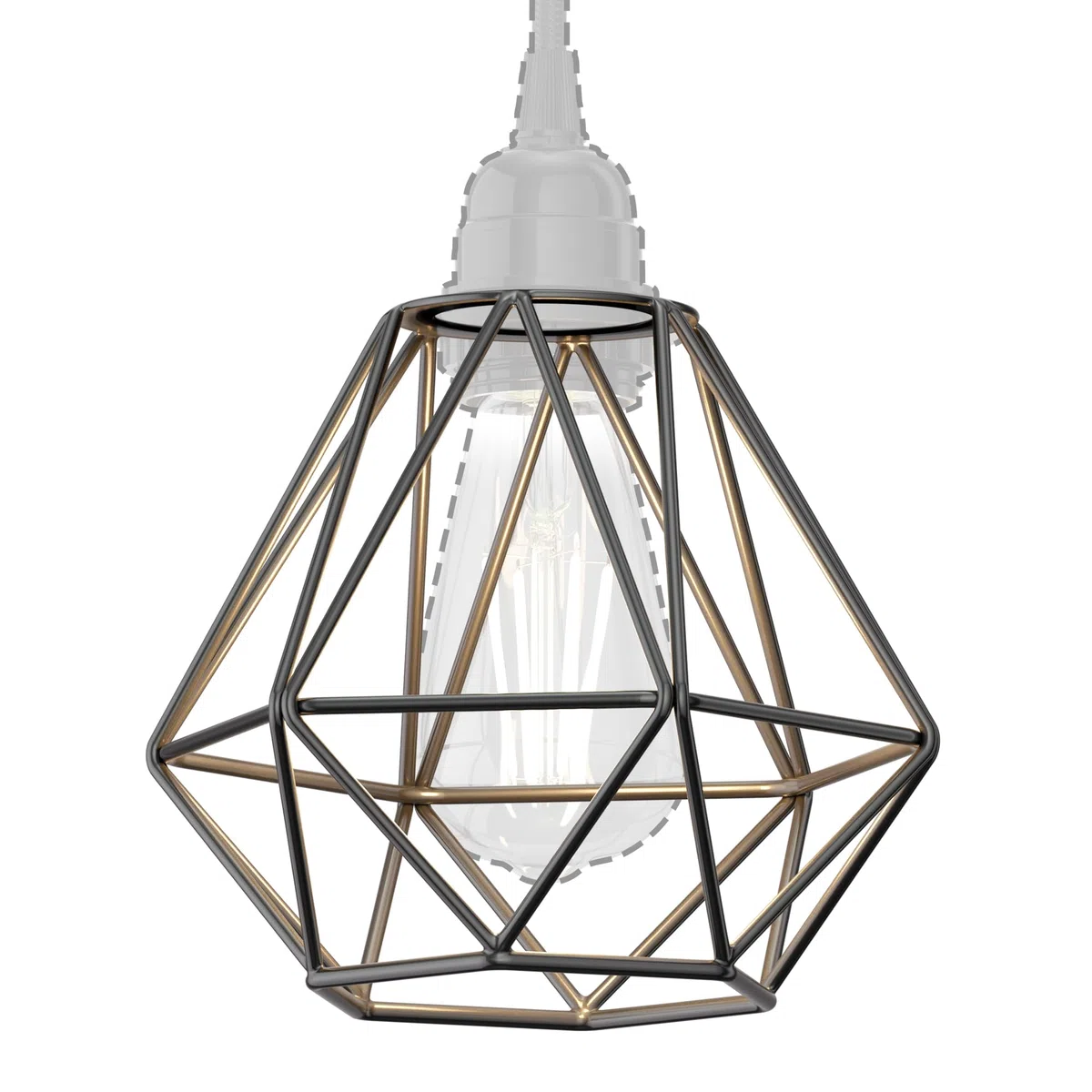 ledscom.de Paralume a gabbia, nero, E27 / E14, Ø 160 mm