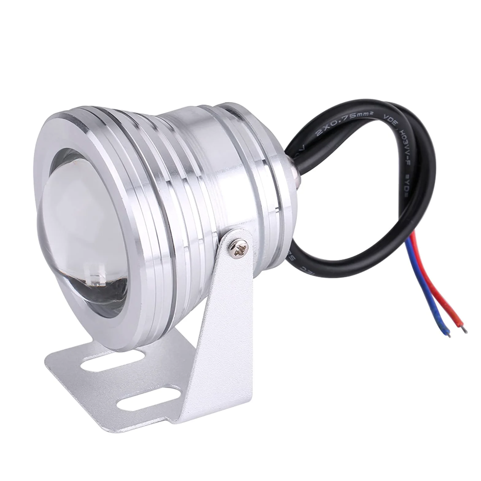 faretti 12v + Luce Subacquea Impermeabile Dell'Acquario Dello Stagno Del Punto Dell'Acquario 10W 12V RGB LED Della Barca Marina(Bianco argenteo)