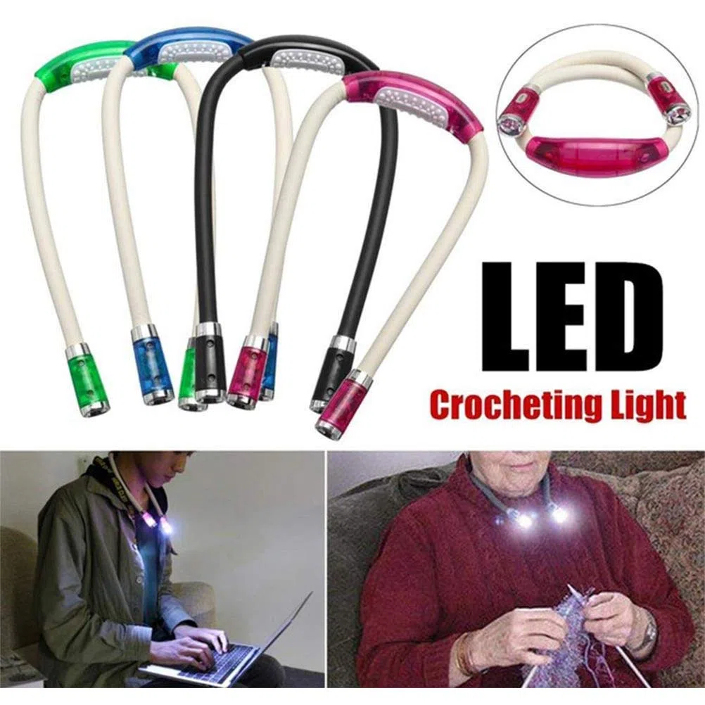 Lampada da Lettura Regolabile Flessibile Mani Libere LED Collo Luce Notte Maglia Portatile Libro Luce 58 centimetri