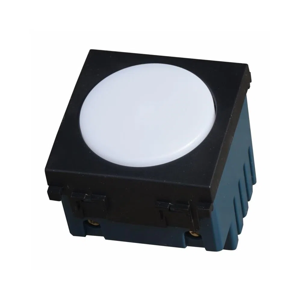 Lampada segnapasso LED da incasso 2 moduli con tasto click ON/OFF, luce bianca naturale 4000K, compatibile Vimar Arkè, nero