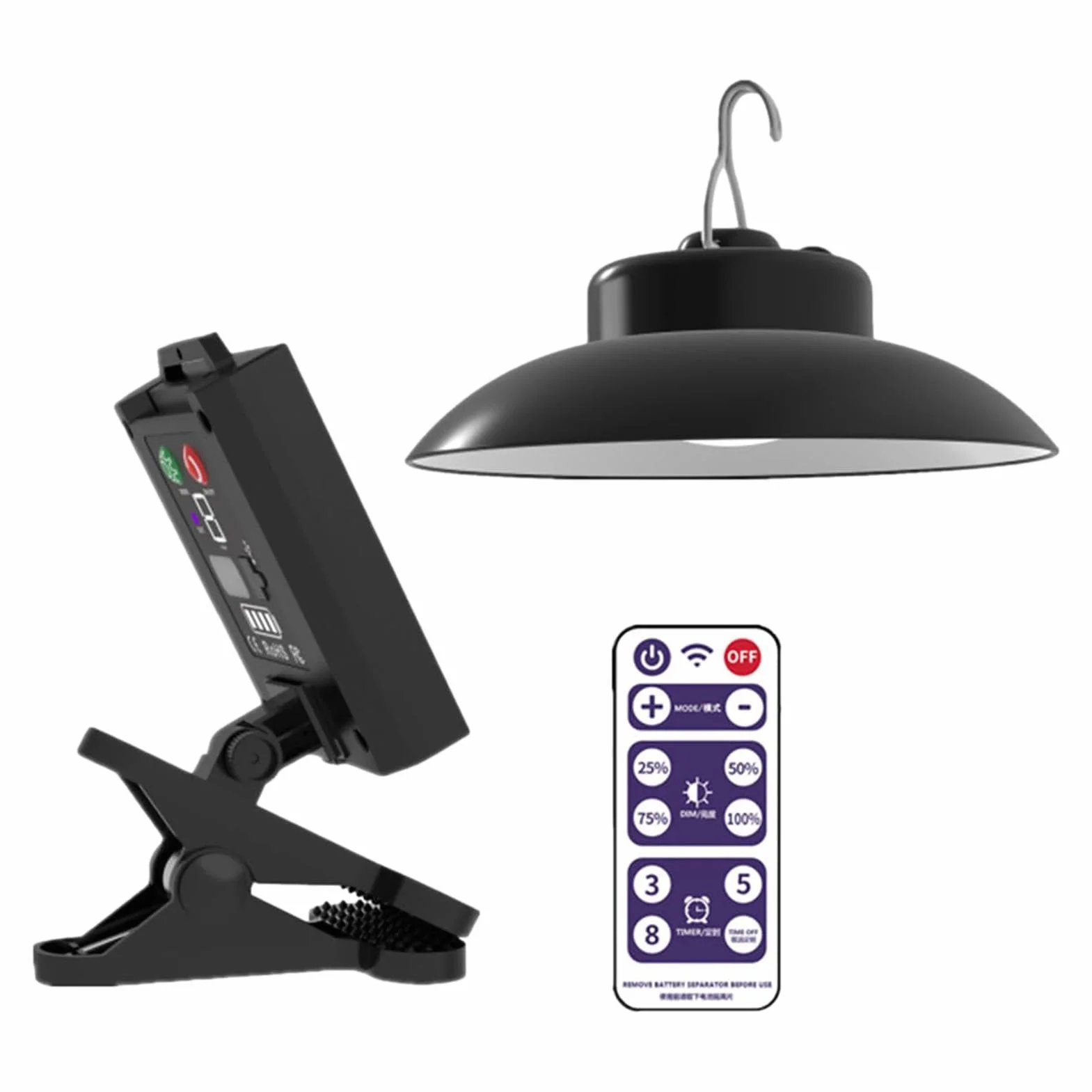 Luce per ombrello, luci solari per ombrellone, con telecomando, impermeabile, alimentata a energia solare, con clip, LED, ricaricabile, per patio, campeggio, escursionismo, giardino, decorazione per